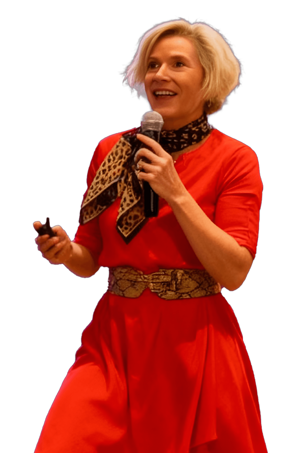 Dr. Ines O'Donovan speaking on stage